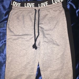 Gray love sweat pants